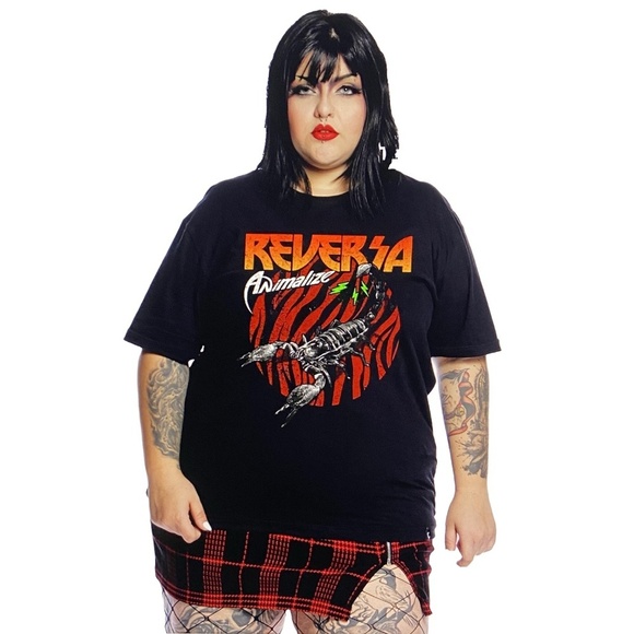 REVERSA Animalize Scorpion Black Graphic Grunge Goth Unisex T-Shirt Brazil L - Picture 12 of 13